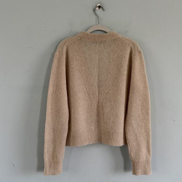 Jenni Kayne Boyfriend Cardigan Beige Alpaca Wool Knit Sweater - Picture 3 of 5